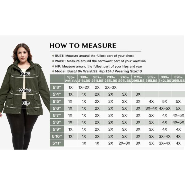 Soularge Women's Plus Size Military Cotton Jacket