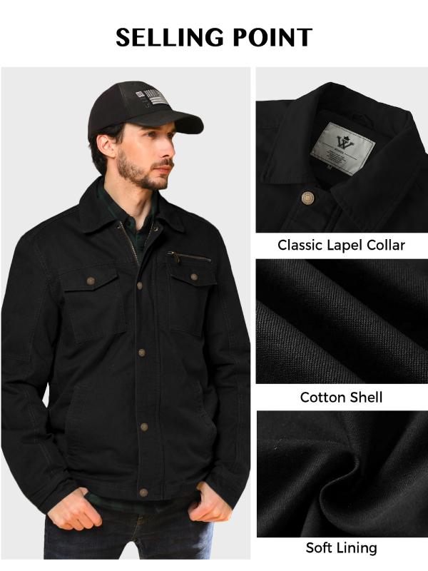 Men's Casual Canvas Cotton Military Lapel Jacket – WenVen