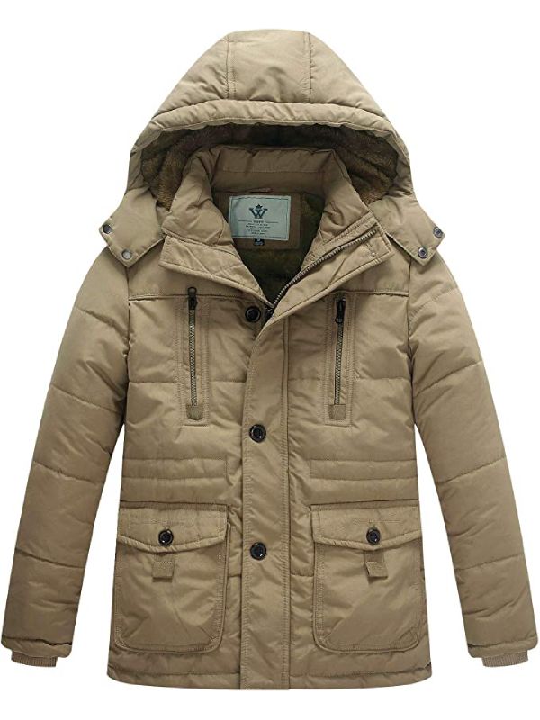 Boy's Winter Warm Padded Puffer Coat Thicken Hooded Parka Jacket