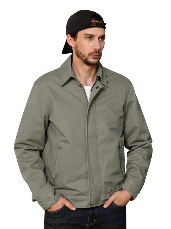 Men's Canvas Utility Work Wear Lightweight Casual Military Jacket – WenVen