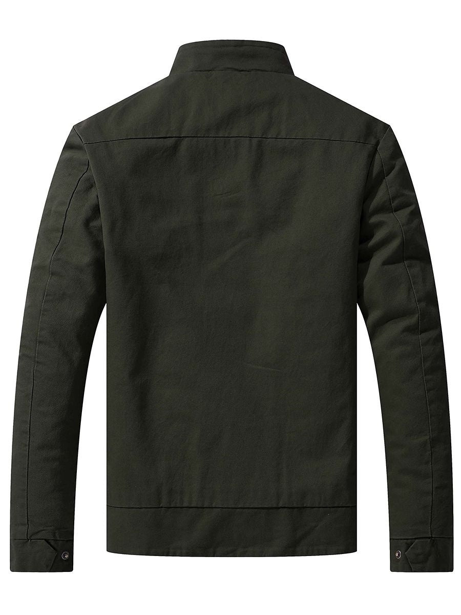 Men's Cotton Canvas Lightweight Military Jacket Casual Field Windbreak ...
