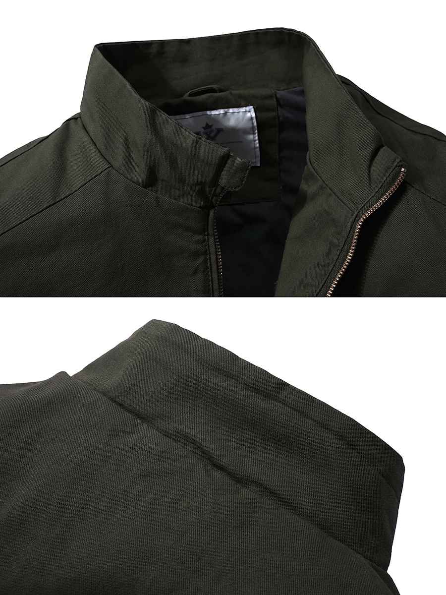 Men's Cotton Canvas Lightweight Military Jacket Casual Field Windbreak ...