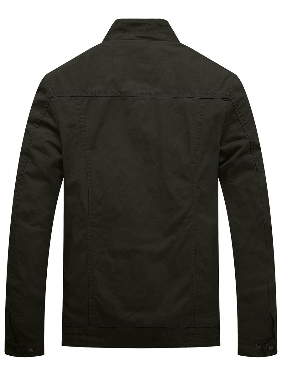 Men's Canvas Military Style Jacket Casual Lightweight Cotton Coat – WenVen