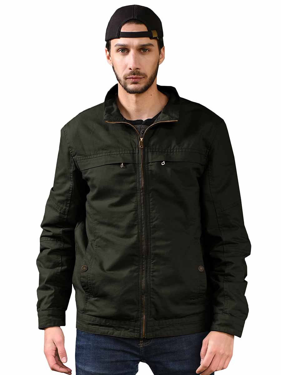 Men's Canvas Military Style Jacket Casual Lightweight Cotton Coat – WenVen