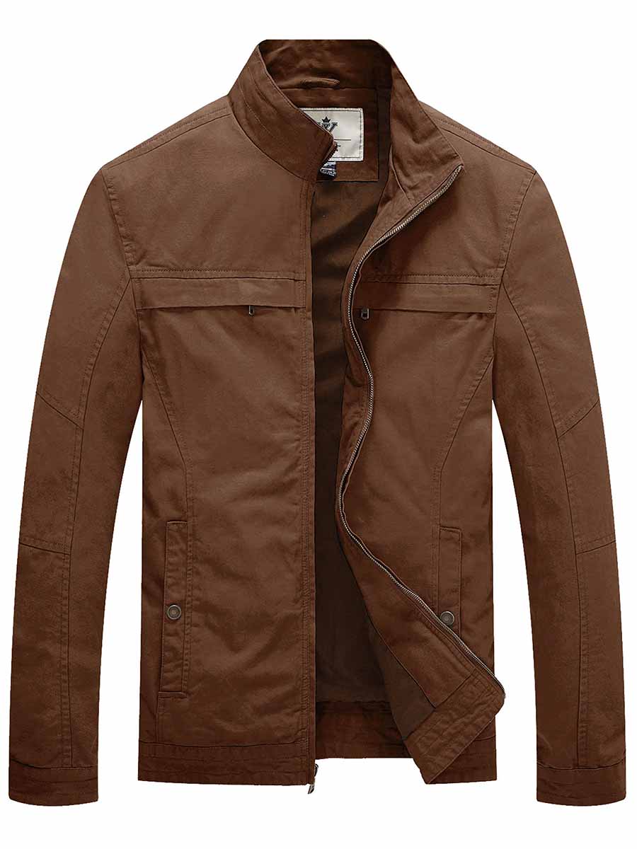 Men's Canvas Military Style Jacket Casual Lightweight Cotton Coat – WenVen