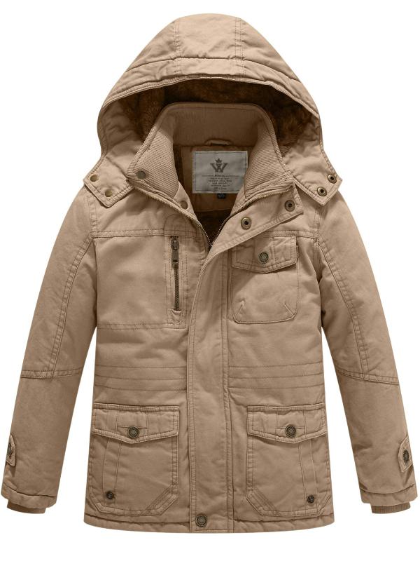Boy's & Girl's Cotton thick sherpa lined Jacket with Removable Hood