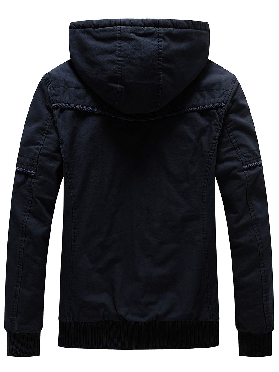 Men's Winter Fleece Jacket Hooded Thicken Military Style Warm Coat