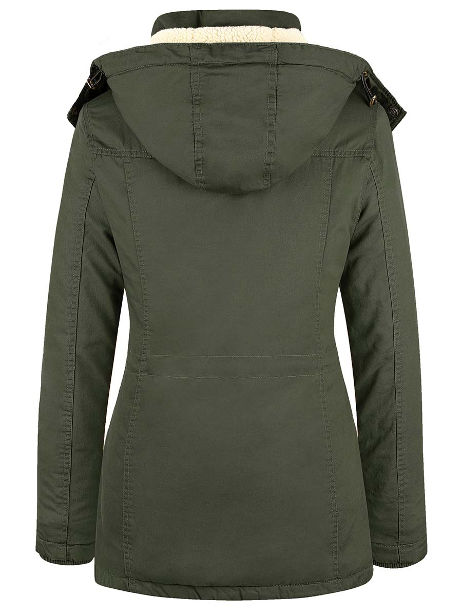 Flygo Men's Sherpa Lined Bomber Jacket - Winter Warm Flight Style Windbreaker Light Khaki