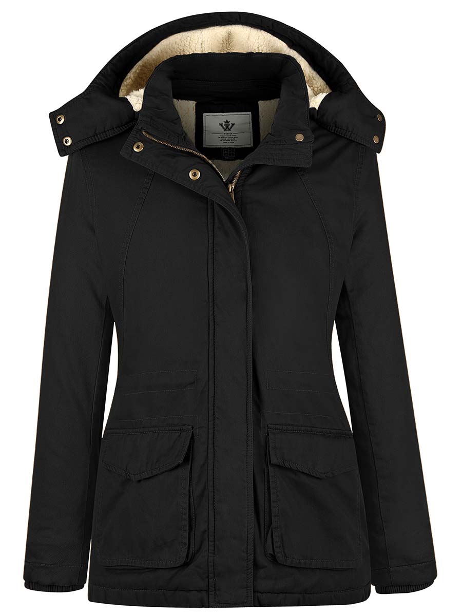 Women's heavyweight parka hot sale jacket with detachable hood