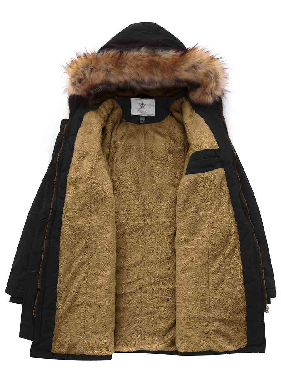 Women's Winter Thicken Fleece Jacket Military Parka Coat