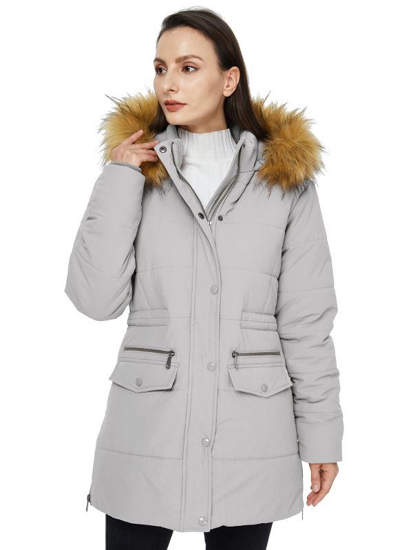 Women's Winter Waterproof Thickened Puffer Jacket with Fur Hood