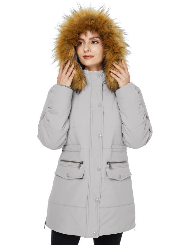 Women's Winter Waterproof Thickened Puffer Jacket with Fur Hood