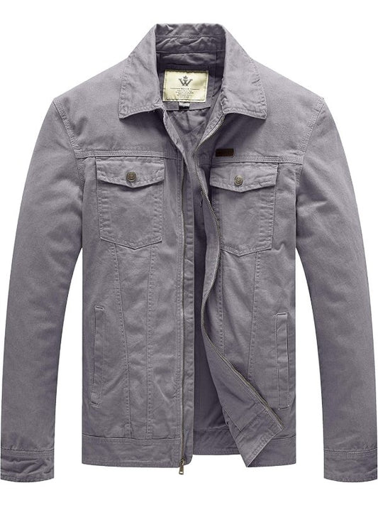 Men's Spring Military Jacket Light Stylish Canvas Cotton Coat
