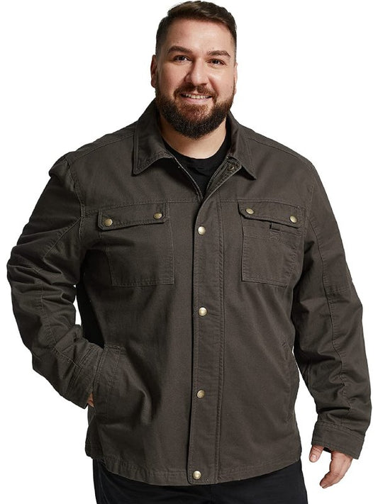 Soularge Men's Big and Tall Fall Military Jacket Pure Cotton Utility Outwear