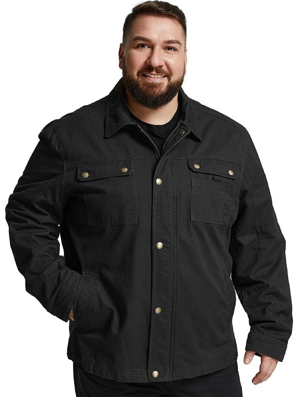 Soularge Men's Big and Tall Fall Military Jacket Pure Cotton Utility Outwear