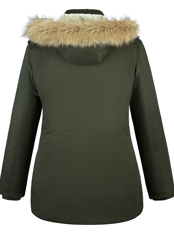 Soularge Women's Plus Size Sherpa Lined Winter Coats with Faux Fur