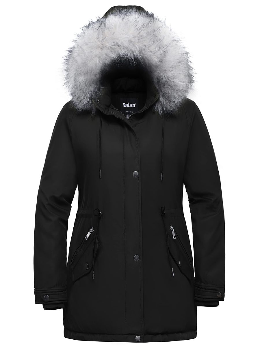 Soularge Women's Plus Size Insulated Winter Parka Coat