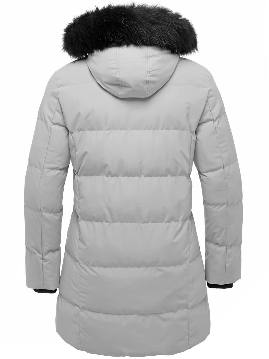 Soularge Women's Plus Size Long Quilted Winter Puffer Coat with Faux Fur Hood