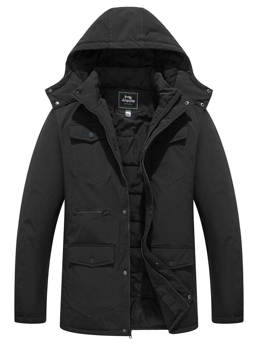 Ampake Men's Winter Heavy Warm Jacket Cotton Padded Coat