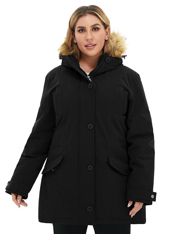 Soularge Women's Winter Plus Size Warm Faux Fur Coat Outerwear