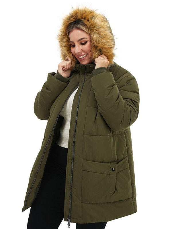 Soularge Women's Plus Size Winter Maternity Jacket with Hood (Army green,  1X) : : Clothing, Shoes & Accessories
