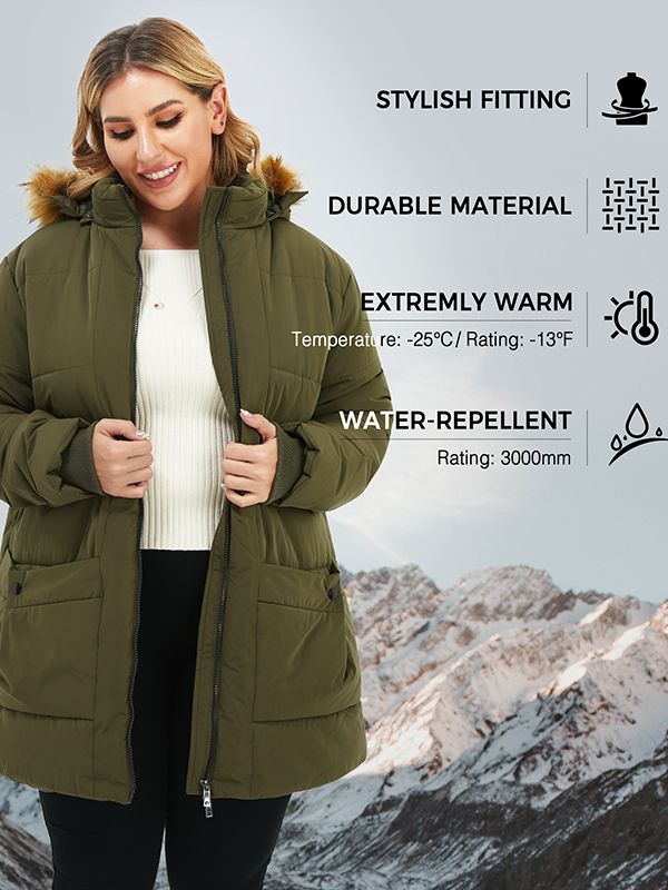  Soularge Women's Plus Size Winter Thickened Warm Coat
