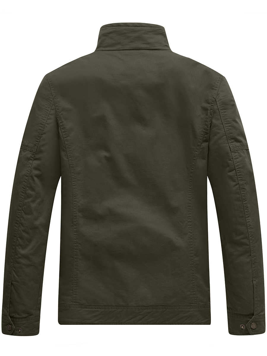 Men's Casual Washed Cotton Military Jacket – WenVen