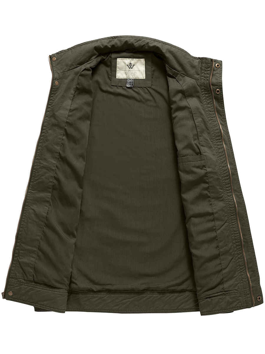 Men's Casual Washed Cotton Military Jacket