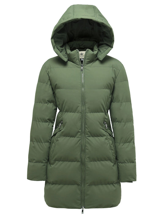 Women's Warm Thicken Parka Coat Winter Puffer Jacket with Removable Hood