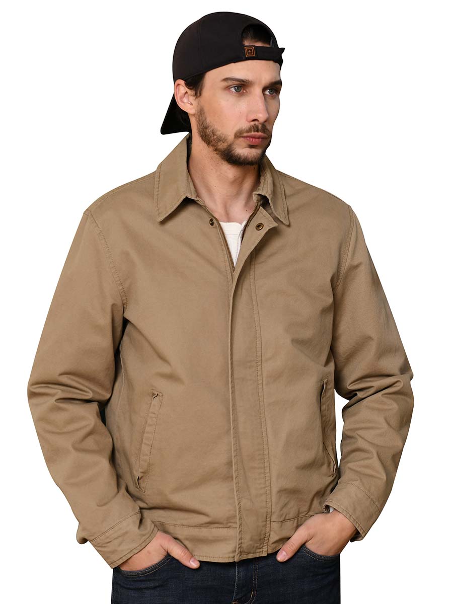 Men's Canvas Utility Work Jacket Lightweight Casual Military