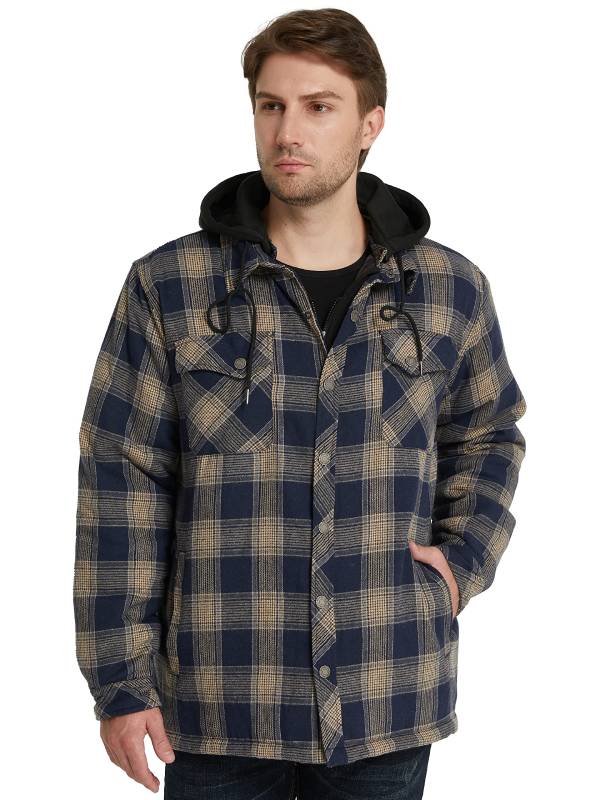 No Boundaries Men's & Big Men's Hooded Flannel Shirt, Sizes XS-5XL -  Walmart.com